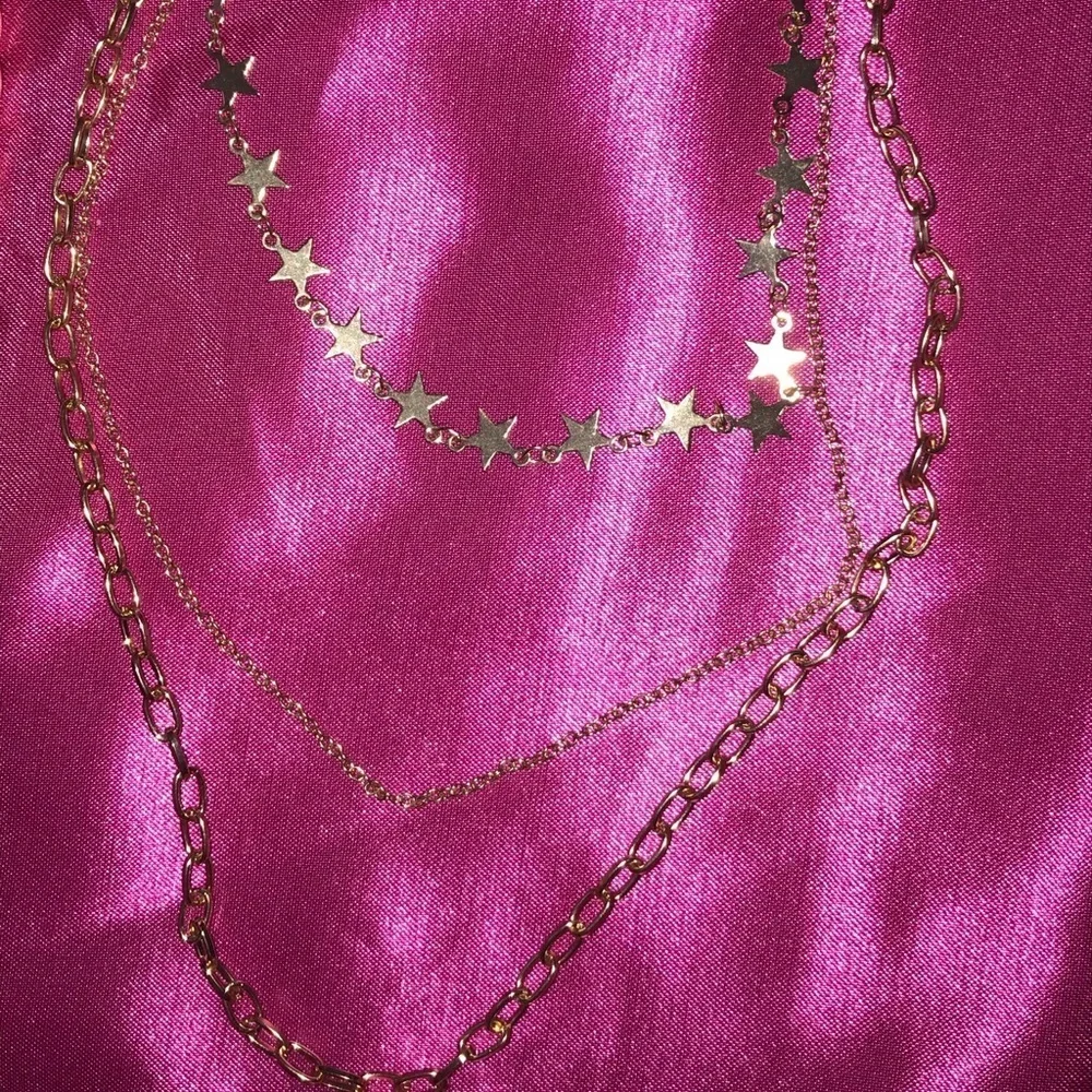 J. Elise Boutique Gold Dainty Star Mix Chain Layer Fashion Necklace